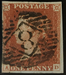 150438 1855 1D PL.55 (SG8)(AD) 'E' FLAW' (SPEC BS44g) FINE USED.