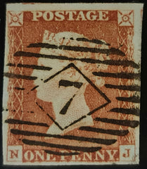 150441 1845 1D PL.60 (SG8)(NJ) FINE USED.