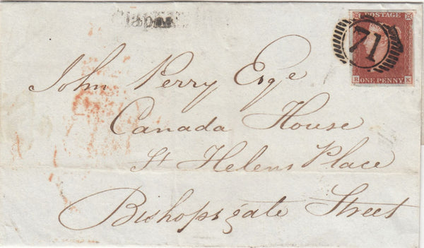 150442 1845 MAIL USED IN LONDON 1D PL.60 (SG8)(RK) FINE USED.