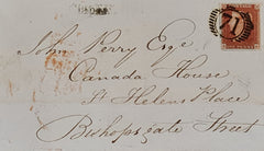 150442 1845 MAIL USED IN LONDON 1D PL.60 (SG8)(RK) FINE USED.