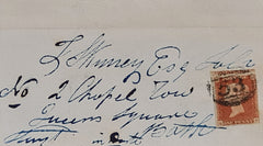 150445 1845 MAIL USED IN BATH, SOMERSET 1D PL.60 (SG8)(QA) BASAL SHIFT (SPEC BS49c).
