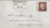 150447 1847 MAIL OLD MELDRUM, ABERDEENSHIRE TO AUCHTERMUCHTY 1D PL.60 (SG8)(SE) FINE USED.