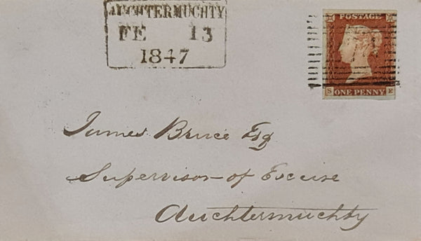 150447 1847 MAIL OLD MELDRUM, ABERDEENSHIRE TO AUCHTERMUCHTY 1D PL.60 (SG8)(SE) FINE USED.