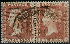 150453 1855 DIE 2 1D PL.6 L.C.14 (SPEC C6)(PD PE) GOOD USED HORIZONTAL PAIR.