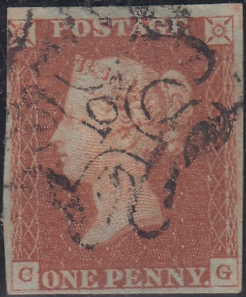 150466 1843 1D PL.32 (SG8)(CG) LONDON NO. '10' IN MALTESE CROSS (SPEC B1uj) GOOD USED.