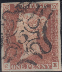 150470 1843 1D PL.31 (SG8)(CE) LONDON NO. '5' IN MALTESE CROSS (SPEC B1ue) GOOD USED.