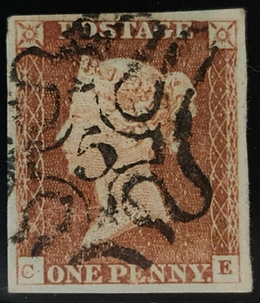150470 1843 1D PL.31 (SG8)(CE) LONDON NO. '5' IN MALTESE CROSS (SPEC B1ue) GOOD USED.