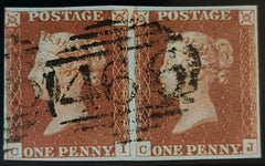 150476 1846 1D PL.66 (SG8)(CI CJ) GOOD USED HORIZONTAL PAIR.