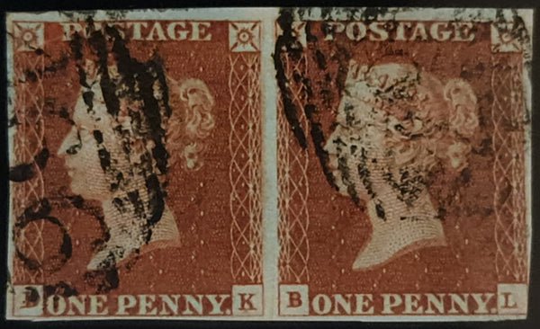 150525 1846 1D PL.66 (SG8)(BK BL) GOOD USED HORIZONTAL PAIR.