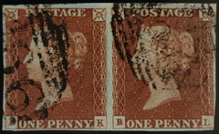 150525 1846 1D PL.66 (SG8)(BK BL) GOOD USED HORIZONTAL PAIR.