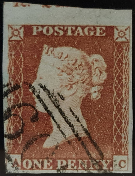 150546 1848 1D PL.84 (SG8)(AC) MISSING IMPRIMATUR LETTERING, FINE TO VERY FINE USED.