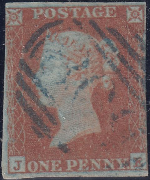 150549 1851 1D PL.108 (SG8)(JE) BLUE CANCELLATION, USED.