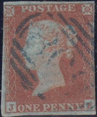 150549 1851 1D PL.108 (SG8)(JE) BLUE CANCELLATION, USED.