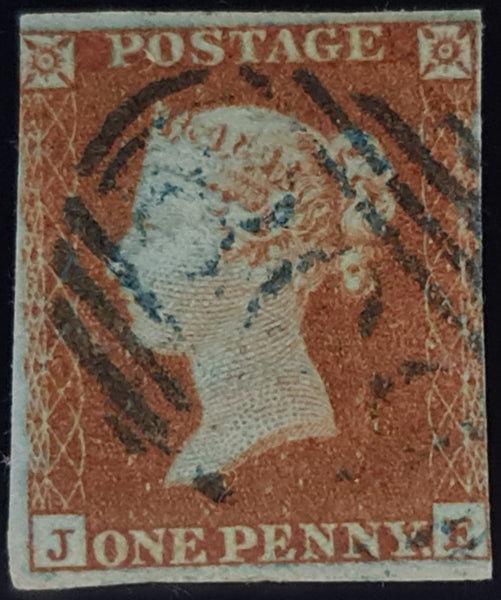 150549 1851 1D PL.108 (SG8)(JE) BLUE CANCELLATION, USED.