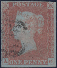 150559 1848 1D PL.84 (SG8)(AG) MISSING IMPRIMATUR LETTERING FINE USED.