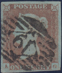 150560 1848 1D PL.84 (SG8)(AG) MISSING IMPRIMATUR LETTERING FINE USED.