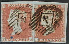 150655 1851 1D PL.118 (SG8)(FA/FB) GOOD USED HORIZONTAL PAIR.
