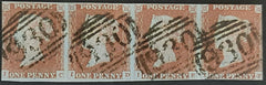 150658 1848 1D PL.84 (SG8)(IC/ID/IE/IF) RE-ENTRY (SPEC BS73b) HORIZONTAL STRIP OF FOUR.