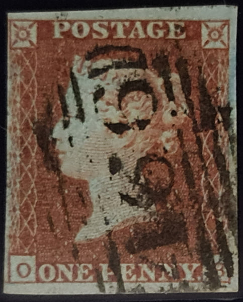 150663 1851 1D PL.108 ON VERY BLUED PAPER (SG8a)(OB) GOOD TO FINE USED.