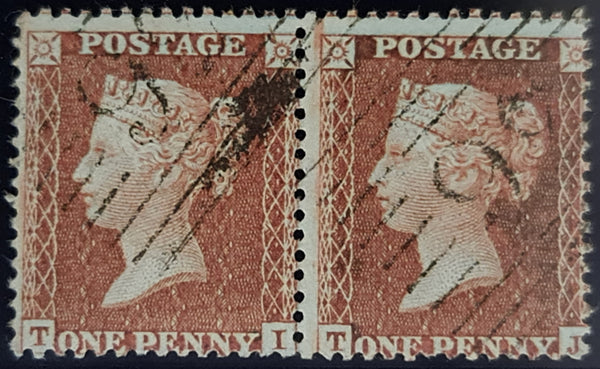 150675 1855 DIE 2 1D PL.7 HORIZONTAL PAIR L.C.14(SPEC C6)(TI/TJ).