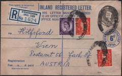 139244 1958 REGISTERED MAIL BIRMINGHAM TO AUSTRIA.