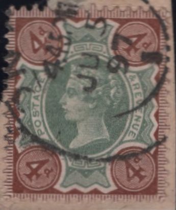 23468 1887 4D JUBILEE (SG205) VARIETY 'WHITE CORNERS' (SPEC K33c/f) FOUR USED EXAMPLES.