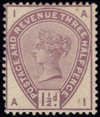 45342 1883 1½D LILAC (SG 188)(AI) PARTIAL 'PLUG FLAW' 'I' AT LOWER RIGHT, GOOD MINT.