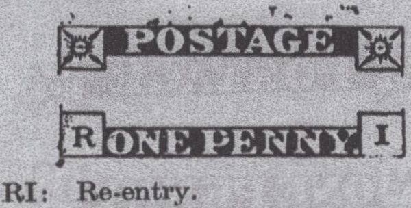 50239 - YORKS/RIPPONDEN UDC IN BLUE/PLATE 66 'RI' RE-ENTRY (SG8). 1847 letter from Ripponden, Yo...