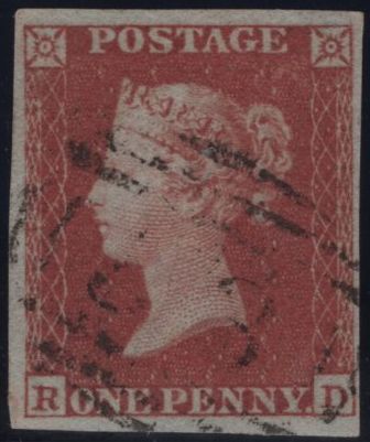58914 -  Pl.169 (RD)(SG8)/THIN PAPER. Good to fine used 1853 1d pl.169 (SG 8) lettered RD