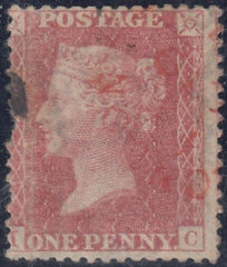 64659 1857 DIE 2 1D (SG40)(IC) RED CANCELLATION, GOOD USED.