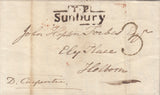87932 - 1833 MIDDLESEX/'T.P. SUNBURY' HAND STAMP. Entire Sunbury to Holborn dated 21...