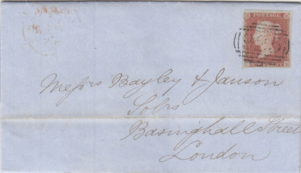 88777 - PL.102 (CK)(SG8) ON COVER WYMONDHAM TO LONDON. Fine letter Wymondham to London...