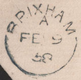 90347 1858 MAIL BRIXHAM, DEVON TO ASHBURTON 1D PL. 56 PERFORATION 16 (SG36)(CL).