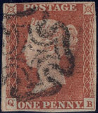 90870 1842 1D PL.25 WITH FINE IVORY HEAD (SG8h)(QB).