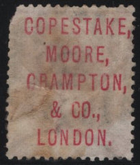 90877 1867 3D ROSE PL.5 (SG103) 'COPESTAKE, MOORE, CRAMPTON AND CO., LONDON.' OFFICIAL UNDERPRINT (SPEC PP28).