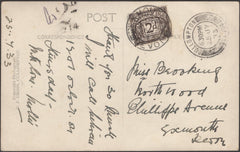 91621 - DEVON/UNDERPAID POST CARD. 1933 post card Cullompt...