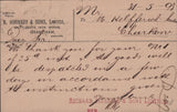 93080 LINCS. 1893 QV 1d scarlet UPU post card Grantham to Russia.