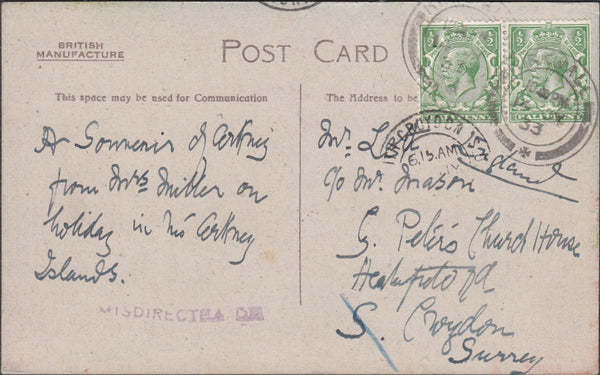 100054 - 1933 MISDIRECTED MAIL/SURREY.