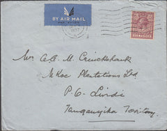 100119 - 1937 MAIL EDINBURGH TO TANGANYIKA.