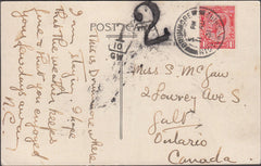 100154 - 1931 UNDERPAID MAIL/DRUMMORE TO CANADA.