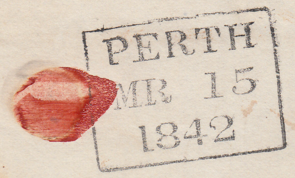 100232 - PERTH MALTESE CROSS ON COVER (SPEC B1tt CAT £1,000)/PL.16 (RB) (SG8).