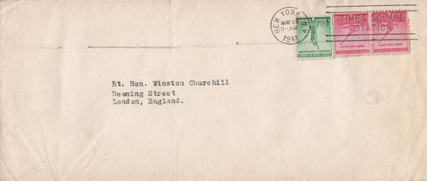 100238 - 1941 ENVELOPE USA TO WINSTON CHURCHILL.