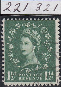 100272 - 1957 1½D WILDING GRAPHITE LINE ISSUE VARIETY "BOTH LINES AT LEFT" (SG563a).