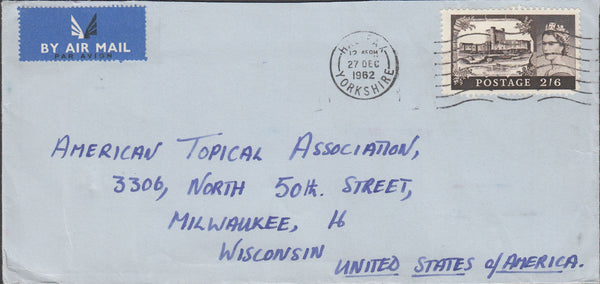 100308 - 1962 2/6D CASTLE USAGE TO USA.