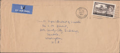 100410 1962 AIR MAIL OSSETT, YORKS TO WASHINGTON USA WITH 2/6 CASTLE.