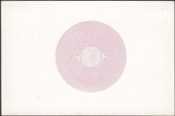 100516 - CIRCA 1875 TELEGRAPH STAMP HEAD DIE PROOF IN LILAC.