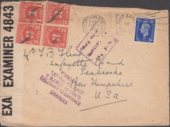 100554- 1940 UNDERPAID MAIL LONDON TO USA.