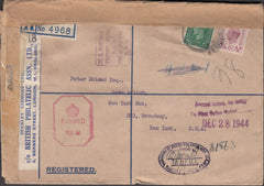 100555 - 1945 REGISTERED MAIL LONDON TO NEW YORK/BPA ASSN.