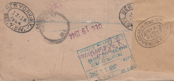 100555 - 1945 REGISTERED MAIL LONDON TO NEW YORK/BPA ASSN.