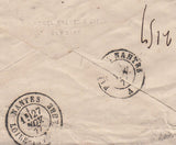 100584 - 1877 REGISTERED MAIL CARDIFF TO FRANCE/4D SAGE GREEN PL.15 (SG153).